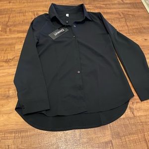 Diason Black Button Up silk shirt